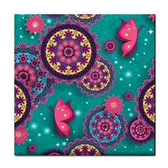 Floral Pattern Abstract Colorful Flow Oriental Spring Summer Face Towel