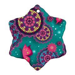 Floral Pattern Abstract Colorful Flow Oriental Spring Summer Ornament (snowflake) by Cemarart