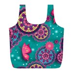 Floral Pattern Abstract Colorful Flow Oriental Spring Summer Full Print Recycle Bag (L) Front