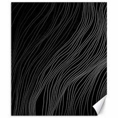 Abstract Art Black White Drawing Lines Unique Canvas 8  X 10 