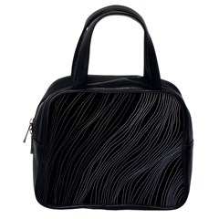 Abstract Art Black White Drawing Lines Unique Classic Handbag (one Side)
