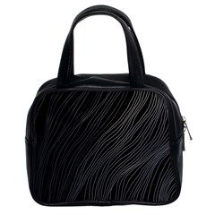 Abstract Art Black White Drawing Lines Unique Classic Handbag (two Sides)