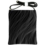 Abstract Art Black White Drawing Lines Unique Shoulder Sling Bag Front