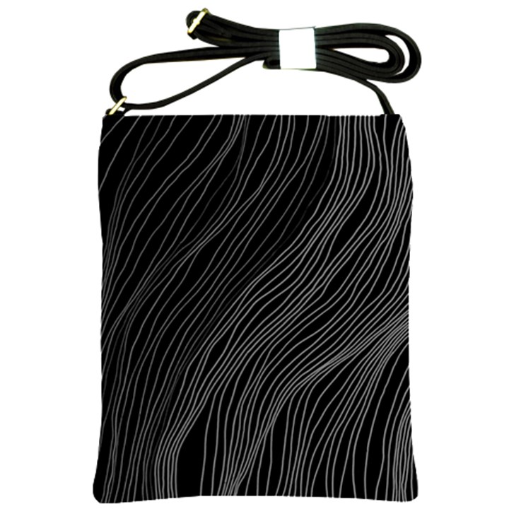 Abstract Art Black White Drawing Lines Unique Shoulder Sling Bag