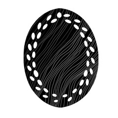 Abstract Art Black White Drawing Lines Unique Ornament (oval Filigree)