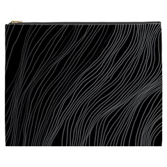 Abstract Art Black White Drawing Lines Unique Cosmetic Bag (xxxl)