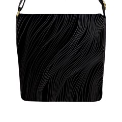 Abstract Art Black White Drawing Lines Unique Flap Closure Messenger Bag (l)