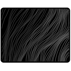 Abstract Art Black White Drawing Lines Unique Two Sides Fleece Blanket (medium)