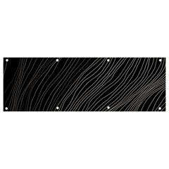 Abstract Art Black White Drawing Lines Unique Banner And Sign 9  X 3  by Cemarart