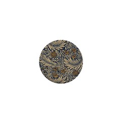 Brown Vintage Floral Pattern Damask Floral Vintage Retro 1  Mini Buttons