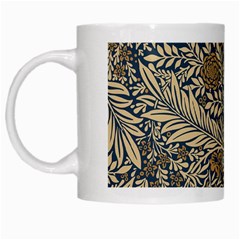 Brown Vintage Floral Pattern Damask Floral Vintage Retro White Mug