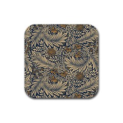 Brown Vintage Floral Pattern Damask Floral Vintage Retro Rubber Coaster (square)