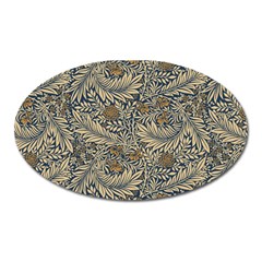 Brown Vintage Floral Pattern Damask Floral Vintage Retro Oval Magnet
