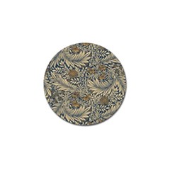 Brown Vintage Floral Pattern Damask Floral Vintage Retro Golf Ball Marker (10 Pack)