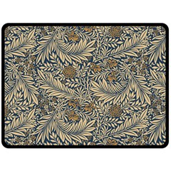 Brown Vintage Floral Pattern Damask Floral Vintage Retro Two Sides Fleece Blanket (large)