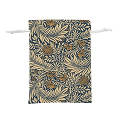 Brown Vintage Floral Pattern Damask Floral Vintage Retro Lightweight Drawstring Pouch (s) by Cemarart