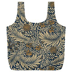 Brown Vintage Floral Pattern Damask Floral Vintage Retro Full Print Recycle Bag (xxl) by Cemarart