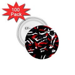 Shape Line Red Black Abstraction 1 75  Buttons (100 Pack) 