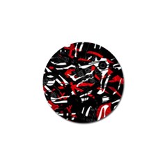 Shape Line Red Black Abstraction Golf Ball Marker (4 Pack)