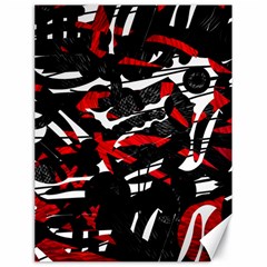 Shape Line Red Black Abstraction Canvas 18  X 24 