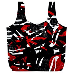 Shape Line Red Black Abstraction Full Print Recycle Bag (xl)