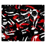 Shape Line Red Black Abstraction Two Sides Premium Plush Fleece Blanket (Small) 50 x40  Blanket Back