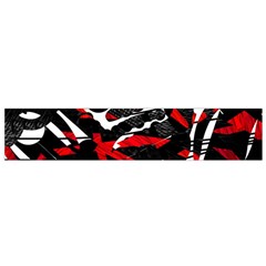 Shape Line Red Black Abstraction Small Premium Plush Fleece Scarf by Cemarart