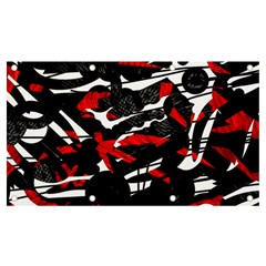 Shape Line Red Black Abstraction Banner And Sign 7  X 4 