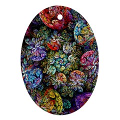 Floral Fractal 3d Art Pattern Ornament (oval)