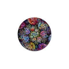 Floral Fractal 3d Art Pattern Golf Ball Marker