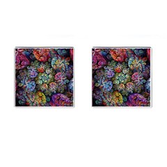 Floral Fractal 3d Art Pattern Cufflinks (square)