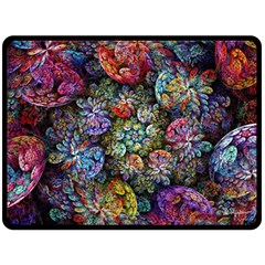 Floral Fractal 3d Art Pattern Fleece Blanket (large)