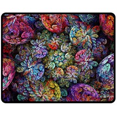 Floral Fractal 3d Art Pattern Two Sides Fleece Blanket (medium)