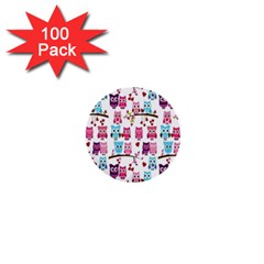 Owl Pattern 1  Mini Buttons (100 Pack) 