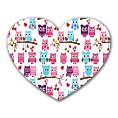 Owl Pattern Heart Mousepad