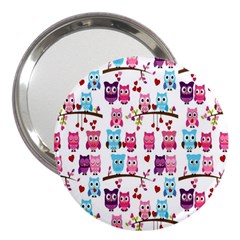 Owl Pattern 3  Handbag Mirrors by Cemarart