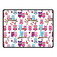 Owl Pattern Two Sides Fleece Blanket (small)