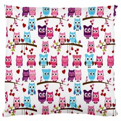 Owl Pattern Large Premium Plush Fleece Cushion Case (two Sides)