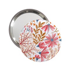 Red Flower Seamless Floral Flora 2 25  Handbag Mirrors