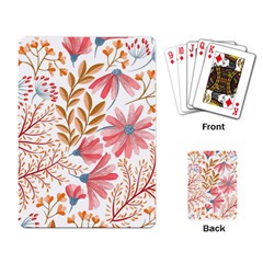 Red Flower Seamless Floral Flora Playing Cards Single Design (rectangle)