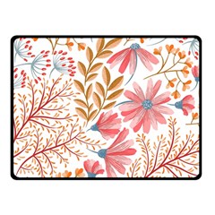 Red Flower Seamless Floral Flora Two Sides Fleece Blanket (small)