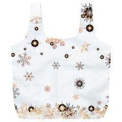 Golden-snowflake Full Print Recycle Bag (xxl)