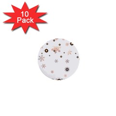 Golden-snowflake 1  Mini Buttons (10 Pack) 