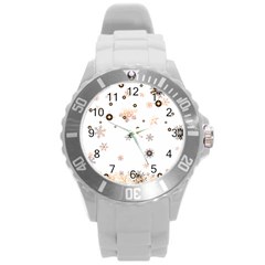 Golden-snowflake Round Plastic Sport Watch (l)