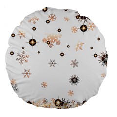 Golden-snowflake Large 18  Premium Round Cushions by saad11