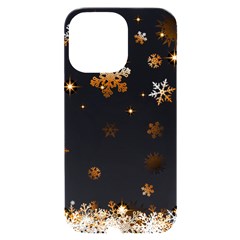Golden-snowflake Iphone 14 Pro Max Black Uv Print Case by saad11