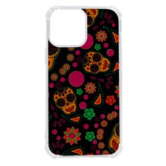 Skull Colorful Floral Flower Head Iphone 13 Pro Max Tpu Uv Print Case by Cemarart