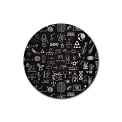 Doodle Art Chemistry Art Rubber Coaster (round)