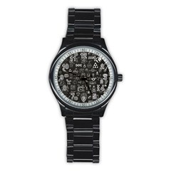 Doodle Art Chemistry Art Stainless Steel Round Watch