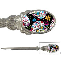 Sugar Skull Black Olorful Flower Letter Opener